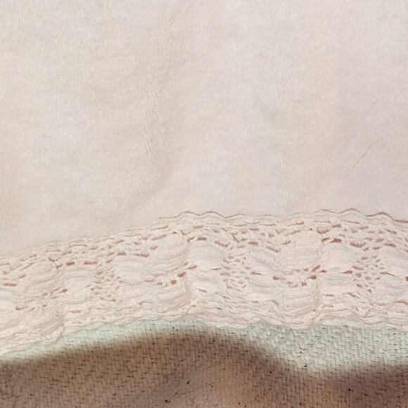 Spa Chico's Pink Terry Cloth Cotton Poly Tie Lace Hem Lounge Pants Chico 2 US 12 - Picture 7 of 16